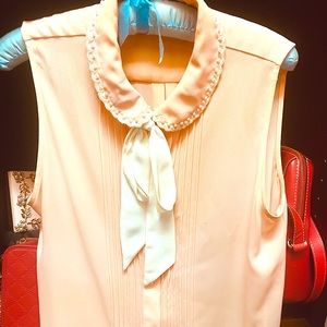 Karl Lagerfeld ballerina pink blouse with bow